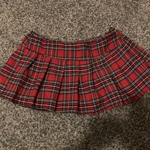 Plaid Red Skirt